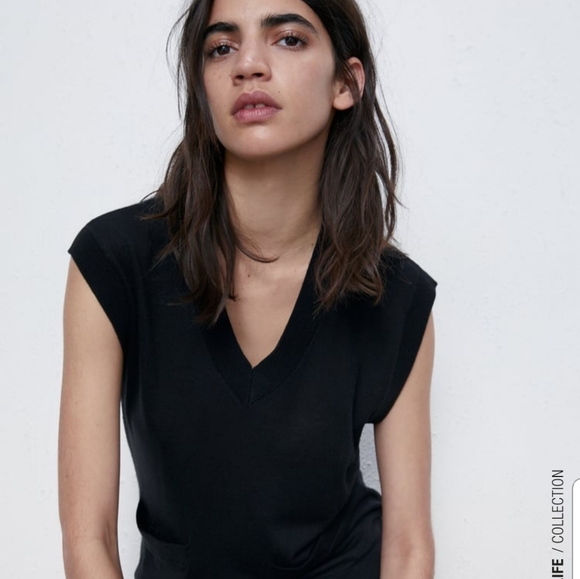 ZARA Pocket Knit Sweater Vest - Picture 4 of 6